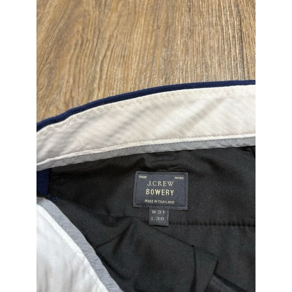 J. Crew Mens Bowery Wool Dress Pants Size 31x30 Dark Blue Career Classic Stylish